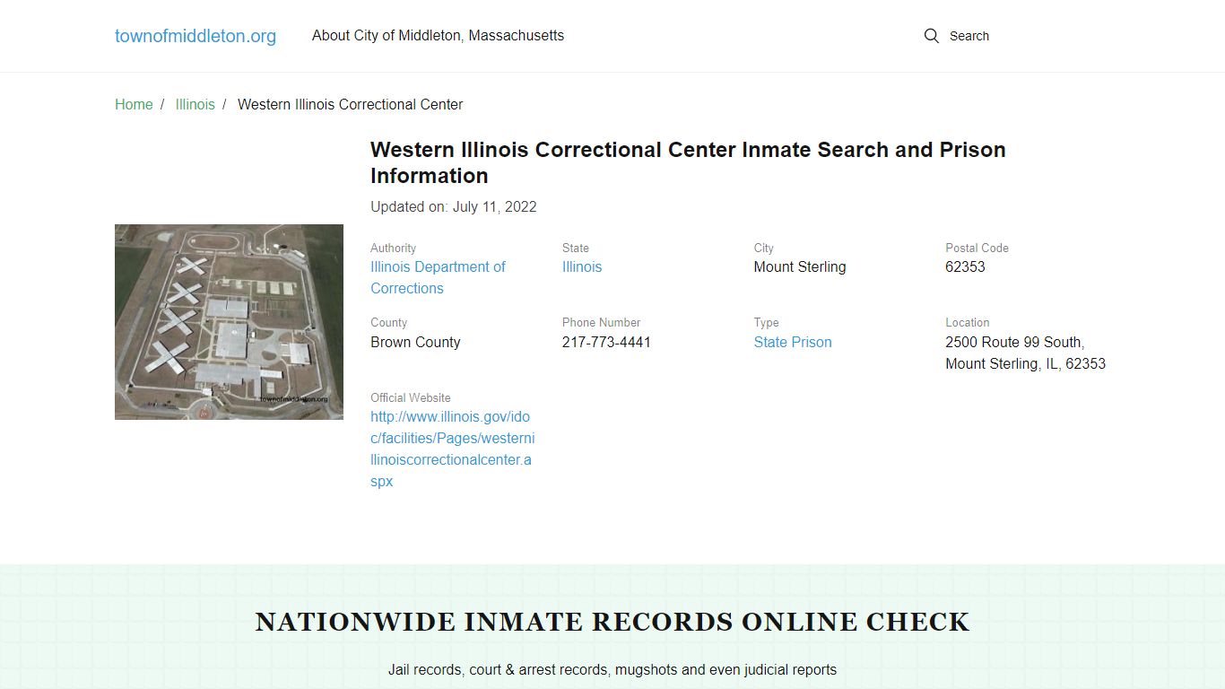 Western Illinois Correctional Center Inmate Search, Visitation, Phone ...